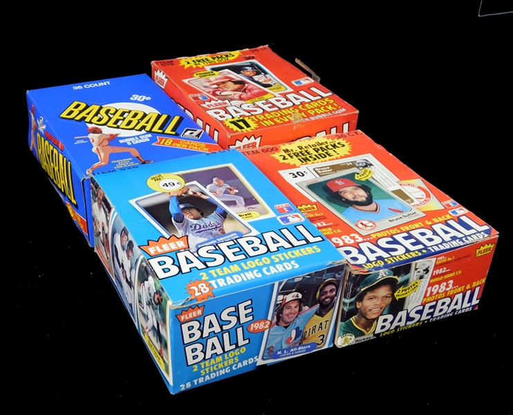 1980s Fleer and Donruss Baseball Unopened Wax and Cello Box Group of (4)