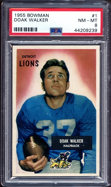 1955 Bowman #1 Doak Walker PSA 8 NM/MT
