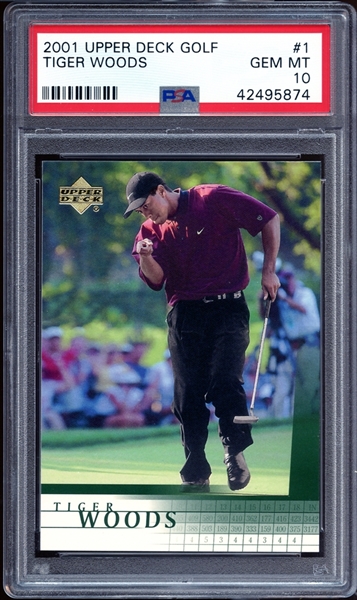 2001 Upper Deck Golf #1 Tiger Woods PSA 10 GEM MINT