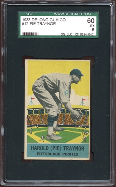 1933 DeLong #12 Pie Traynor SGC 5 EX