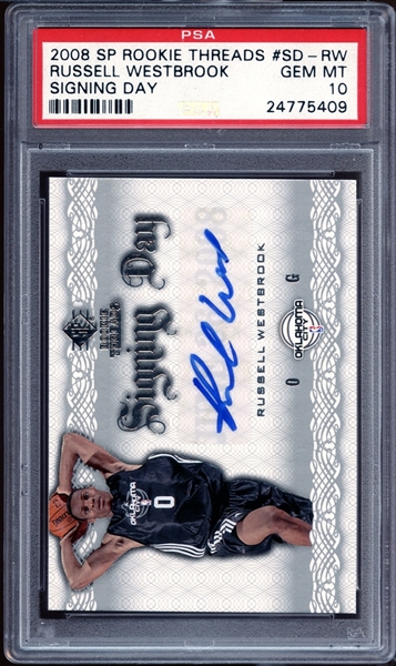 2008 SP Rookie Threads Signing Day #SD-RW Russell Westbrook PSA 10 GEM MINT