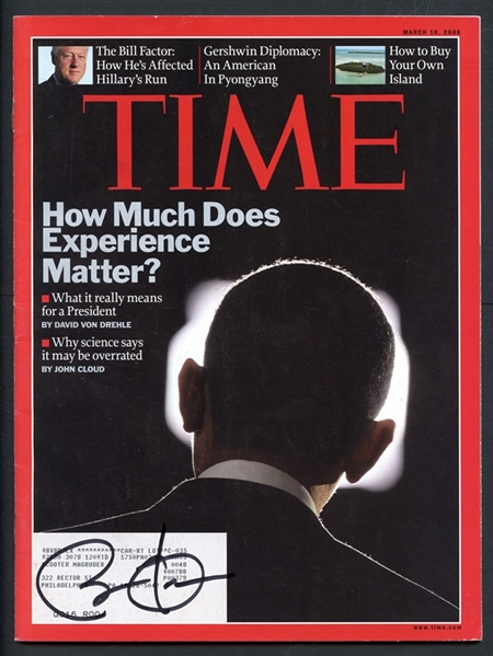 Barack Obama Signed 2008 Time Magazine JSA LOA
