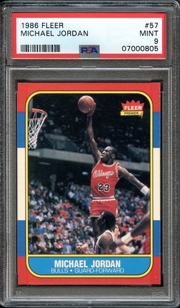 1986 Fleer #57 Michael Jordan PSA 9 MINT