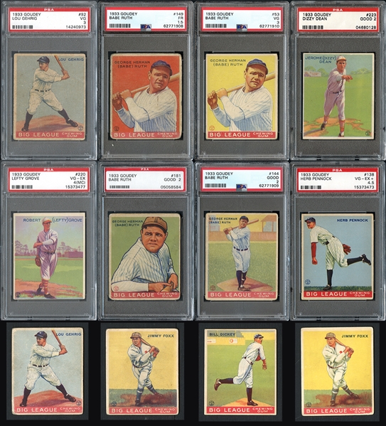 1933 Goudey Complete Set With PSA Graded 