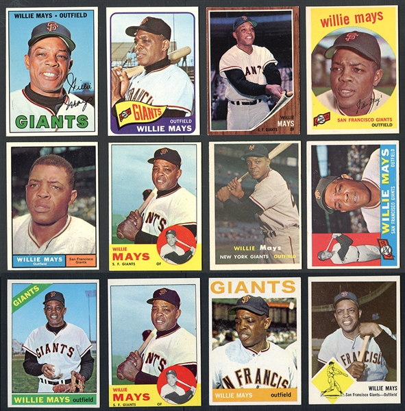 1957-73 Topps/Fleer Lot of Sixteen (16) Willie Mays Cards