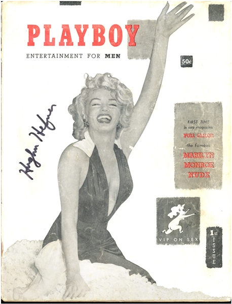 Hugh Hefner Signed Playboy Magazine First Edition JSA
