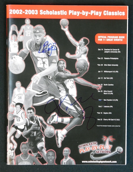 2002 High School Program Signed by Both LeBron James and Kobe Bryant JSA