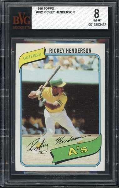 1980 Topps #482 Rickey Henderson BGS 8 NM-MT