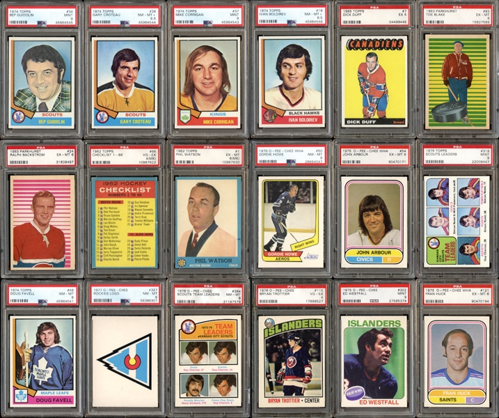 1962-79 Hockey Group Of 34 All PSA Graded