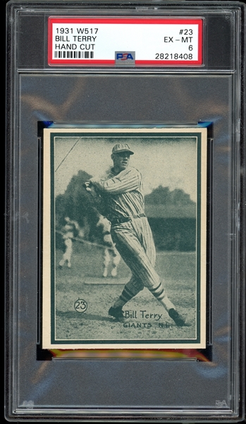 1931 W517 Bill Terry Hand Cut PSA 6 EX-MT