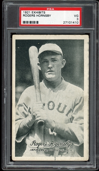 1921 Exhibits Rogers Hornsby PSA 3 VG
