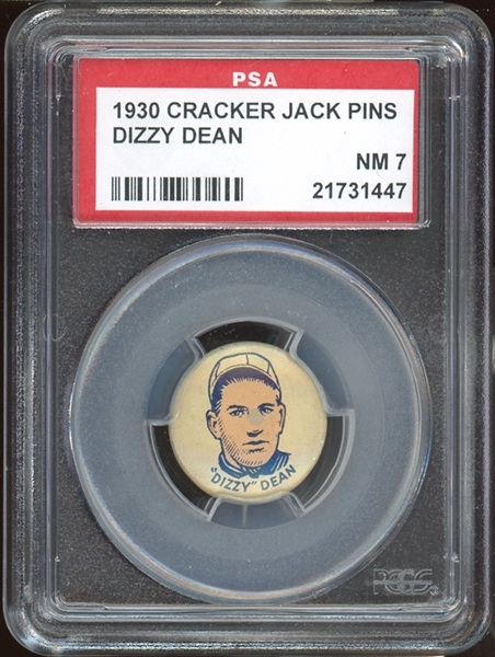 1930 Cracker Jack Pins Dizzy Dean PSA 7 NM