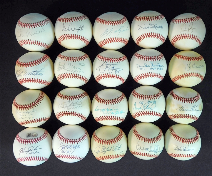 Hall of Fame Single-Signed Ball Group of (33)