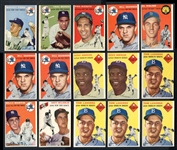 1954 Topps Higher Grade Shoebox Lot Of (200) Cards With HOFers And Stars Including Kaline, Robinson, ETC.