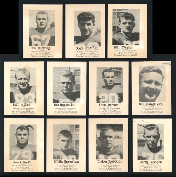 1954 Weavers Wafers  Football Group Of Eleven (11)