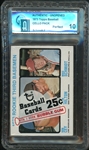 1973 Topps Baseball Unopened Cello Pack Schmidt Front GAI 10 PERFECT