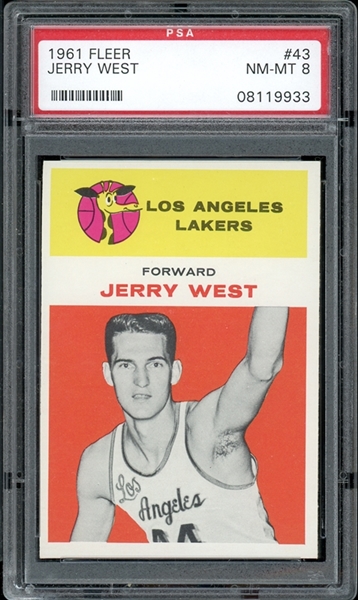 1961 Fleer #43 Jerry West PSA 8 NM-MT