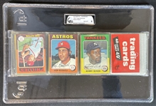 1975 Topps Baseball Unopened Rack Pack GAI 8 NM-MT