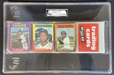 1975 Topps Baseball Unopened Rack Pack GAI 8.5 NM-MT+