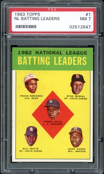 1963 Topps #1 NL Batting Leaders PSA 7 NM