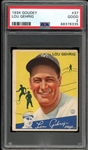 1934 Goudey #37 Lou Gehrig PSA 2 GOOD