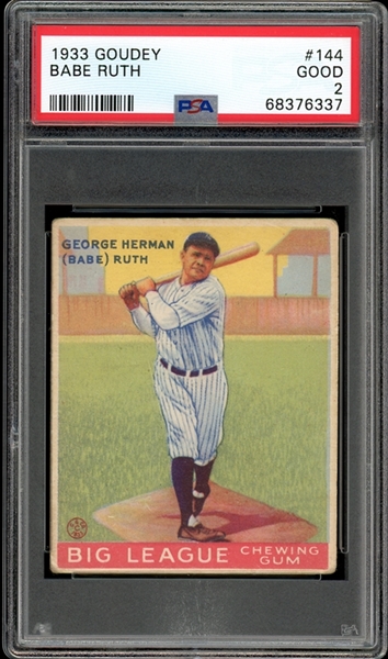1933 Goudey #144 Babe Ruth PSA 2 GOOD