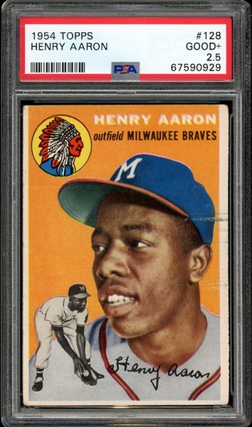 1954 Topps #128 Henry Aaron PSA 2.5 GOOD+