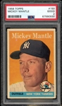 1958 Topps #150 Mickey Mantle PSA 2 GOOD