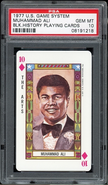 1977 U.S. Game System Black History Playing Cards Muhammad Ali PSA 10 GEM MINT