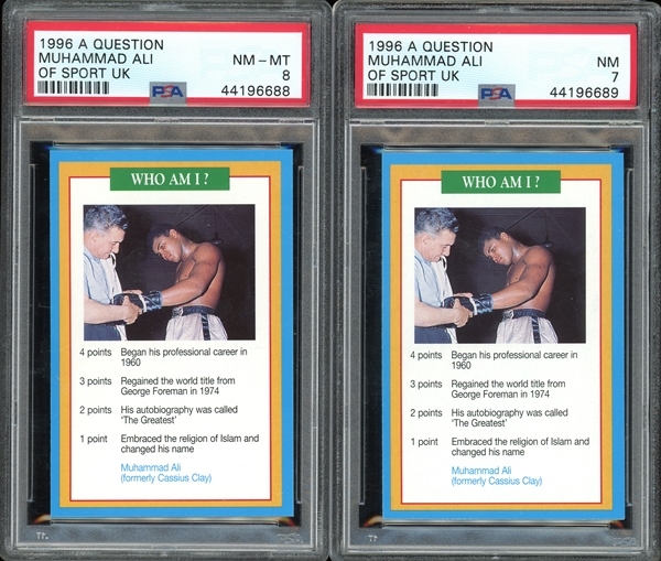 1996 A Question Of Sport UK Muhammad Ali Group Of Two (2) PSA Graded