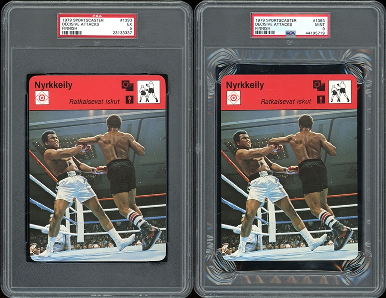 1979 Sportscaster Finnish #1393 Decisive Attacks Group Of Two (2) PSA Graded