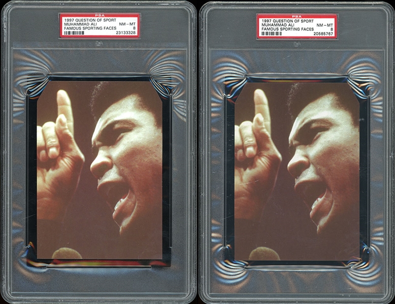 1997 Question Of Sport Famous Sporting Faces Muhammad Ali Group Of Two (2) PSA Graded