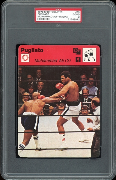 1978 Sportscaster Italian #35 Pugilato Muhammad Ali PSA 2 GOOD