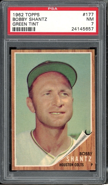 1962 Topps #177 Bobby Shantz Green Tint PSA 7 NM