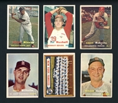 1957 Topps Group Of 24 Cards With Stars And HOFers