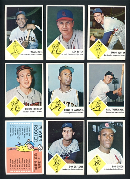 1963 Fleer Near Complete Set (65/66) With Stars And HOFers