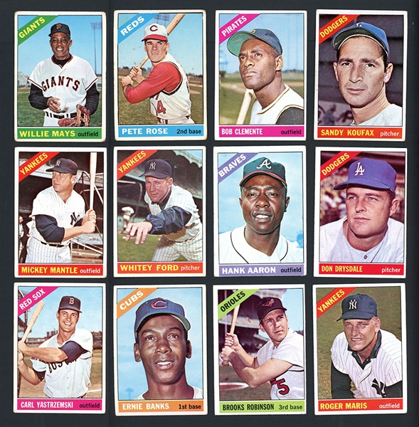 1966 Topps Baseball Partial Set (387/598) With Stars And HOFers