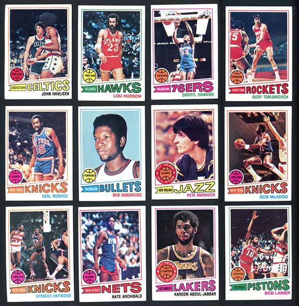 1977 Topps Basketball Near Complete Set (121/132) With Extras