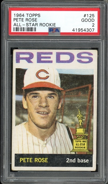 1964 Topps All-Star Rookie #125 Pete Rose PSA 2 GOOD