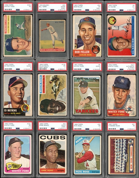 1930s-1960s Hall Of Fame Lot Of Twelve (12) All PSA Graded 