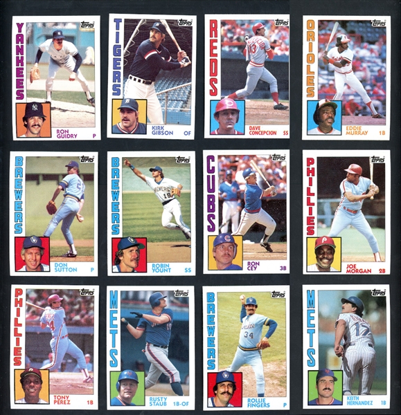 1984 Topps Baseball Partial Set 503/792 With Stars & HOFers
