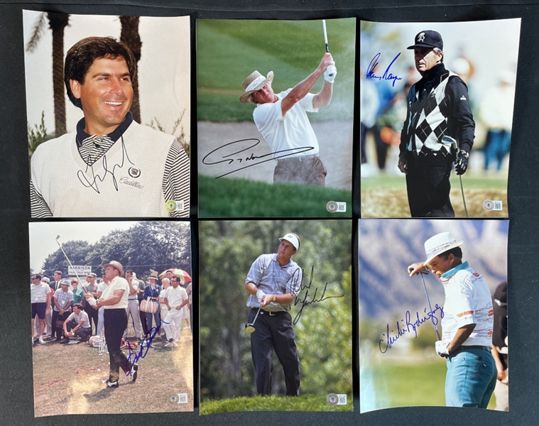 Golf Group of (13) Signed 8x10 Photos With Couples, Norman, Player Beckett