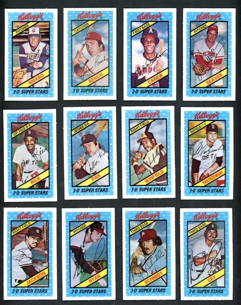 1980 Kelloggs 3D Superstars Complete Set Of 60 Cards