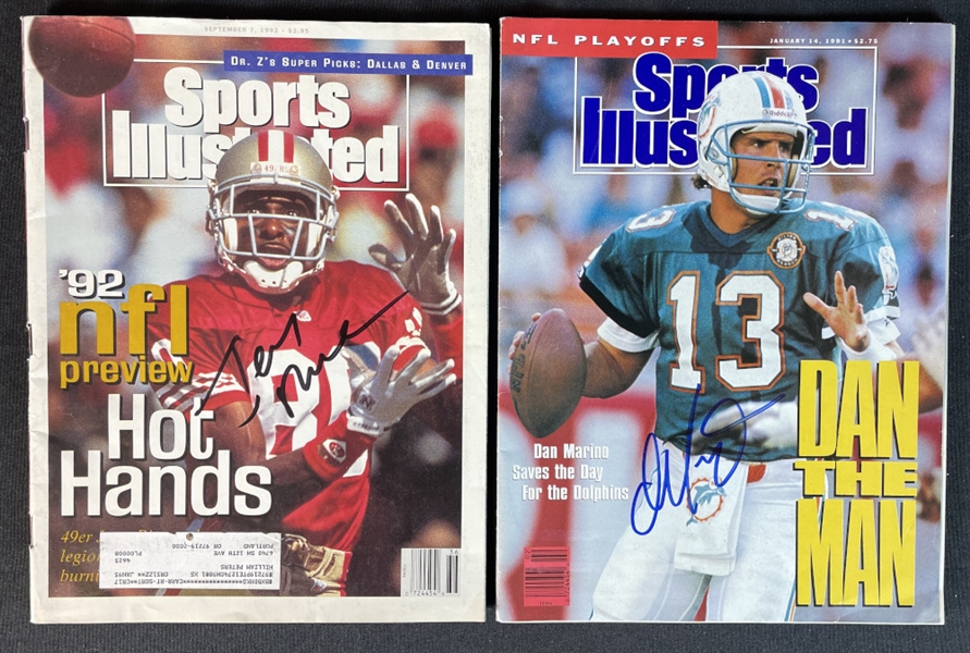 Jerry Rice and Dan Marino Signed Sports Illustrated Magazines Beckett