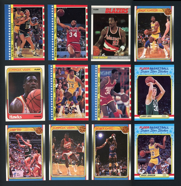 1987-1989 Fleer Basketball Lot of over 400 cards with HOFers and Stars