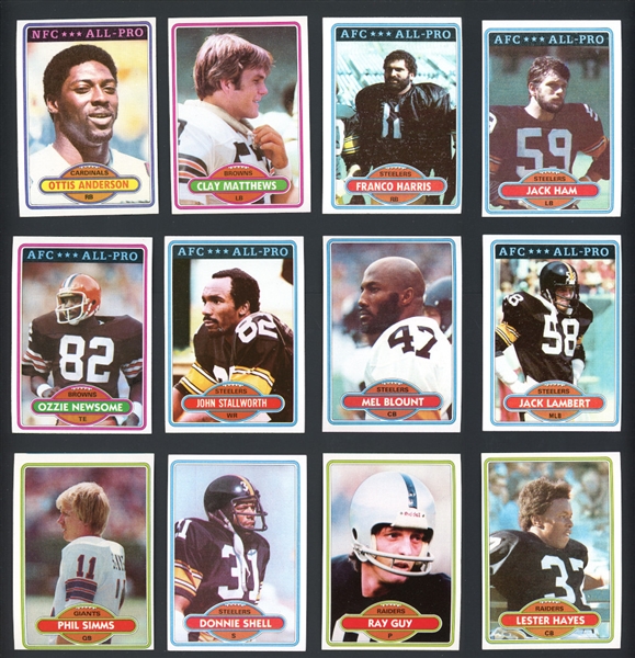 1980 Topps Football Near Complete Set 479/528 With Extras Including Stars & HOFers 