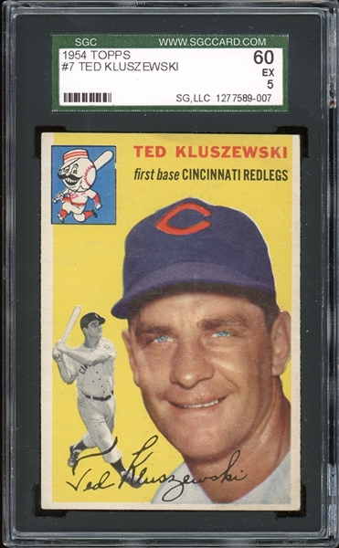 1954 Topps #7 Ted Kluszweski SGC 5 EX 