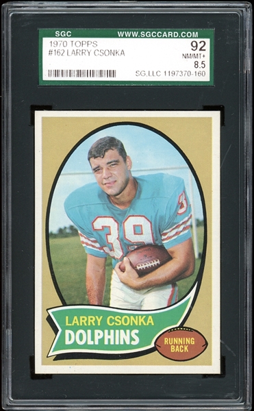 1970 Topps #162 Larry Csonka SGC 8.5 NM-MT+