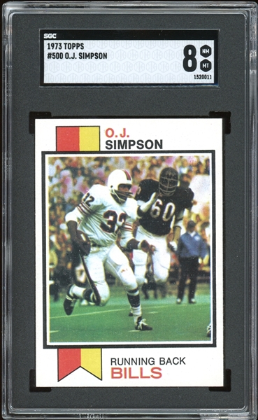 1973 Topps #500 O.J. Simpson SGC 8 NM-MT