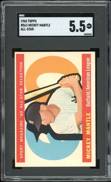 1960 Topps All-Star #563 Mickey Mantle SGC 5.5 EX+